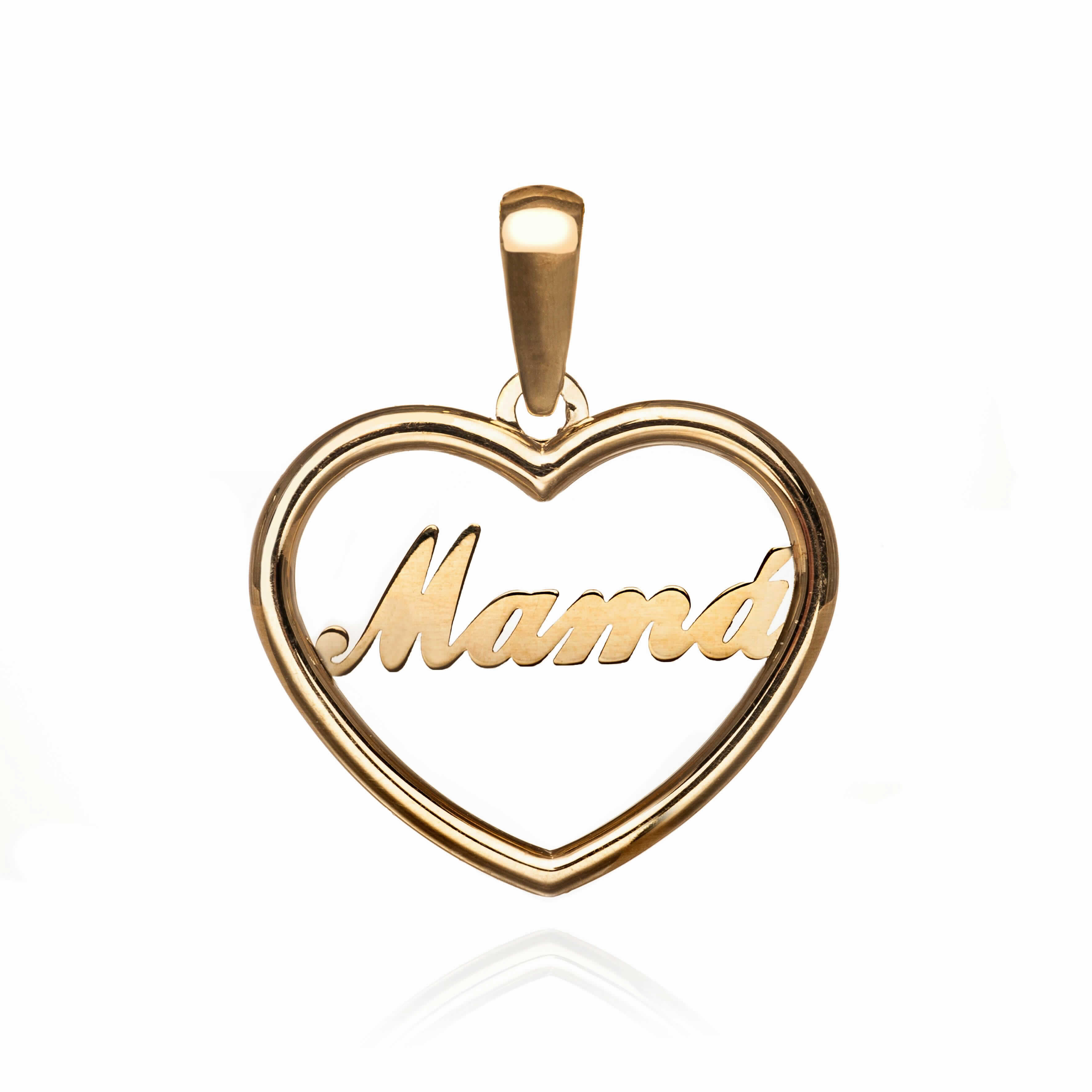 COLGANTE 9K CORAZON  "MAMA"