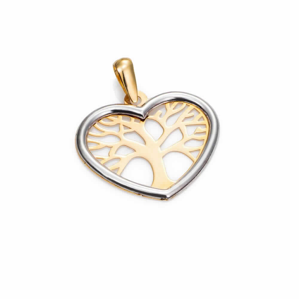 COLG 18K CORAZON ARBOL DE LA VIDA