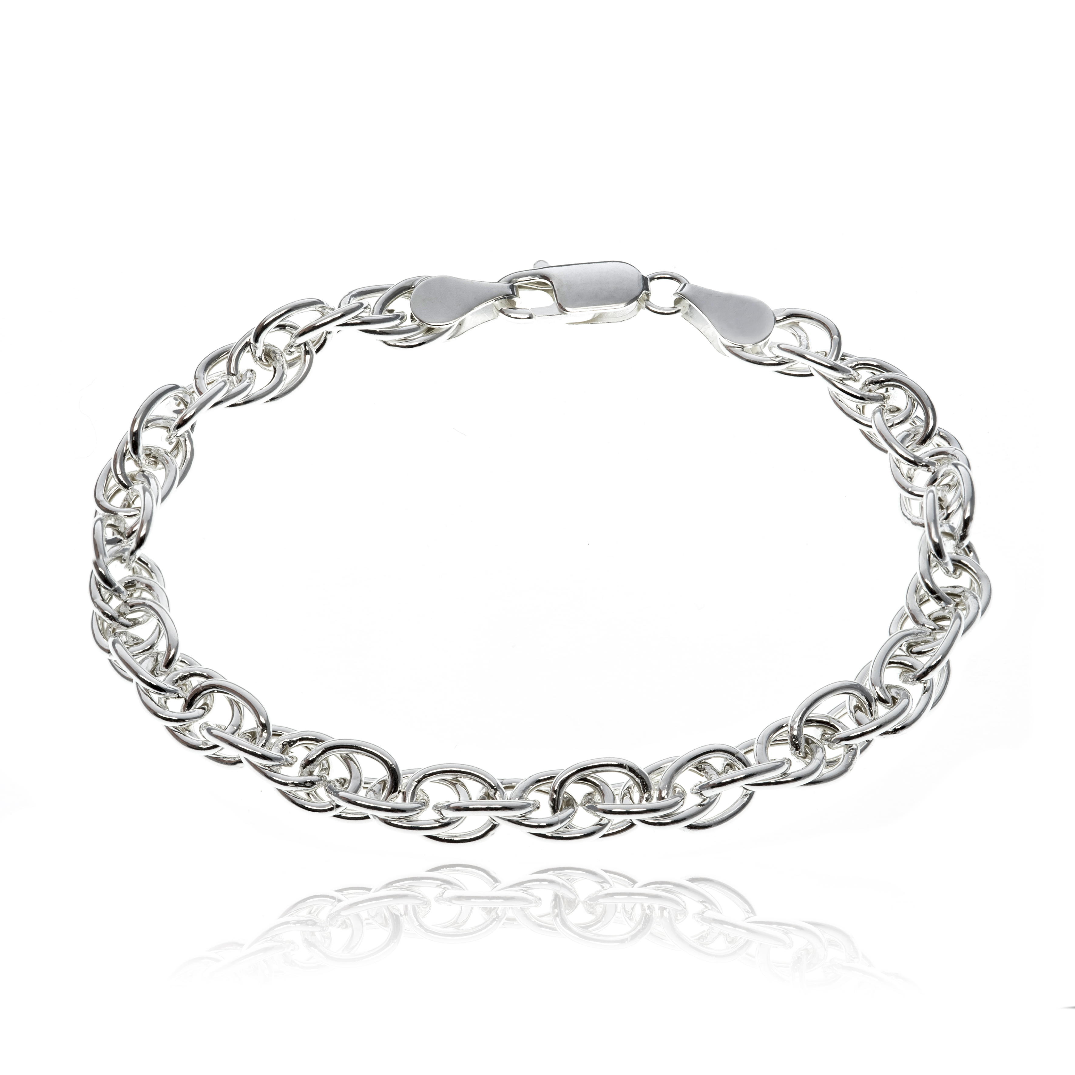 PULSERA PLATA CORDON H. 120 X 20