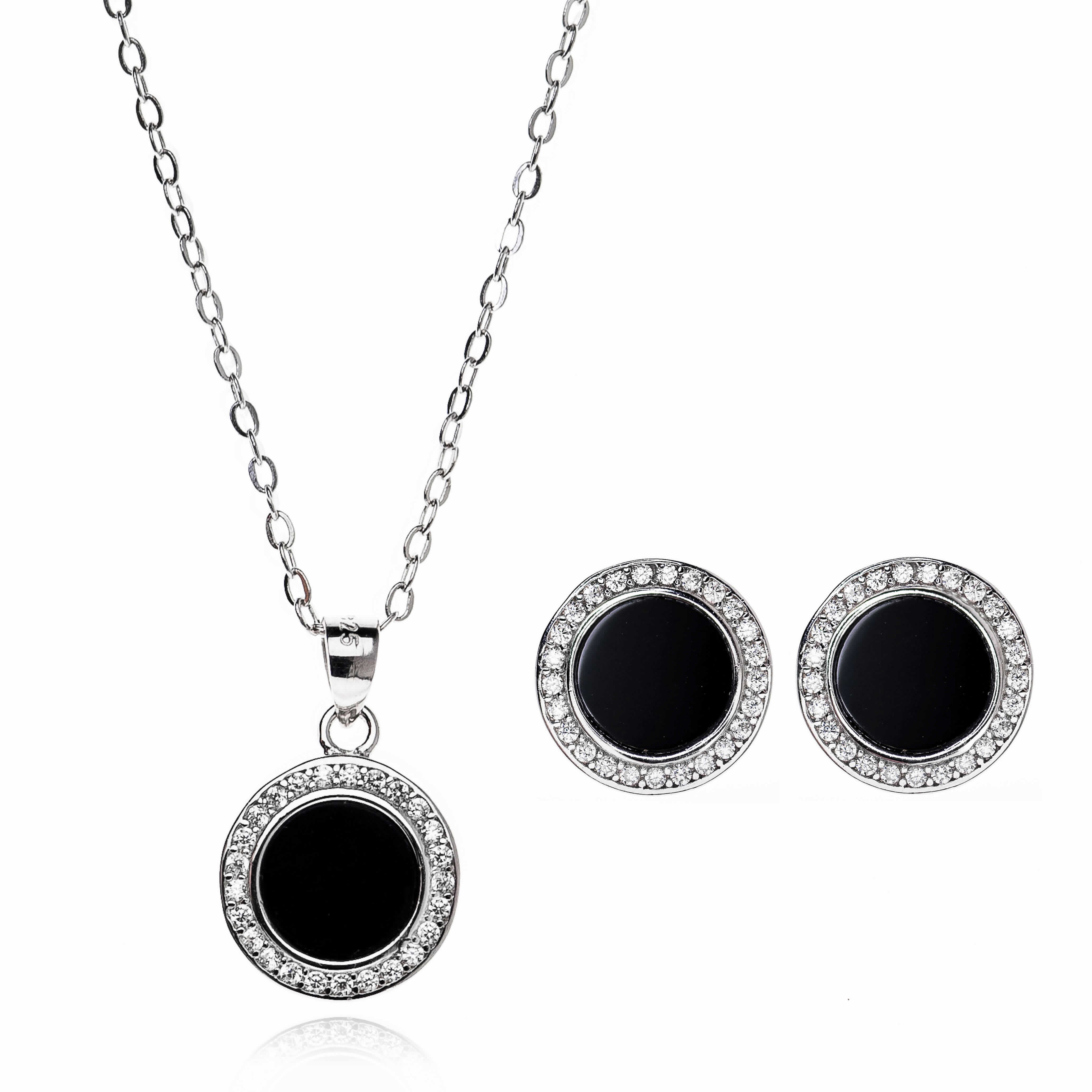 JUEGO PLATA PEND/COLG CIRCO ONIX