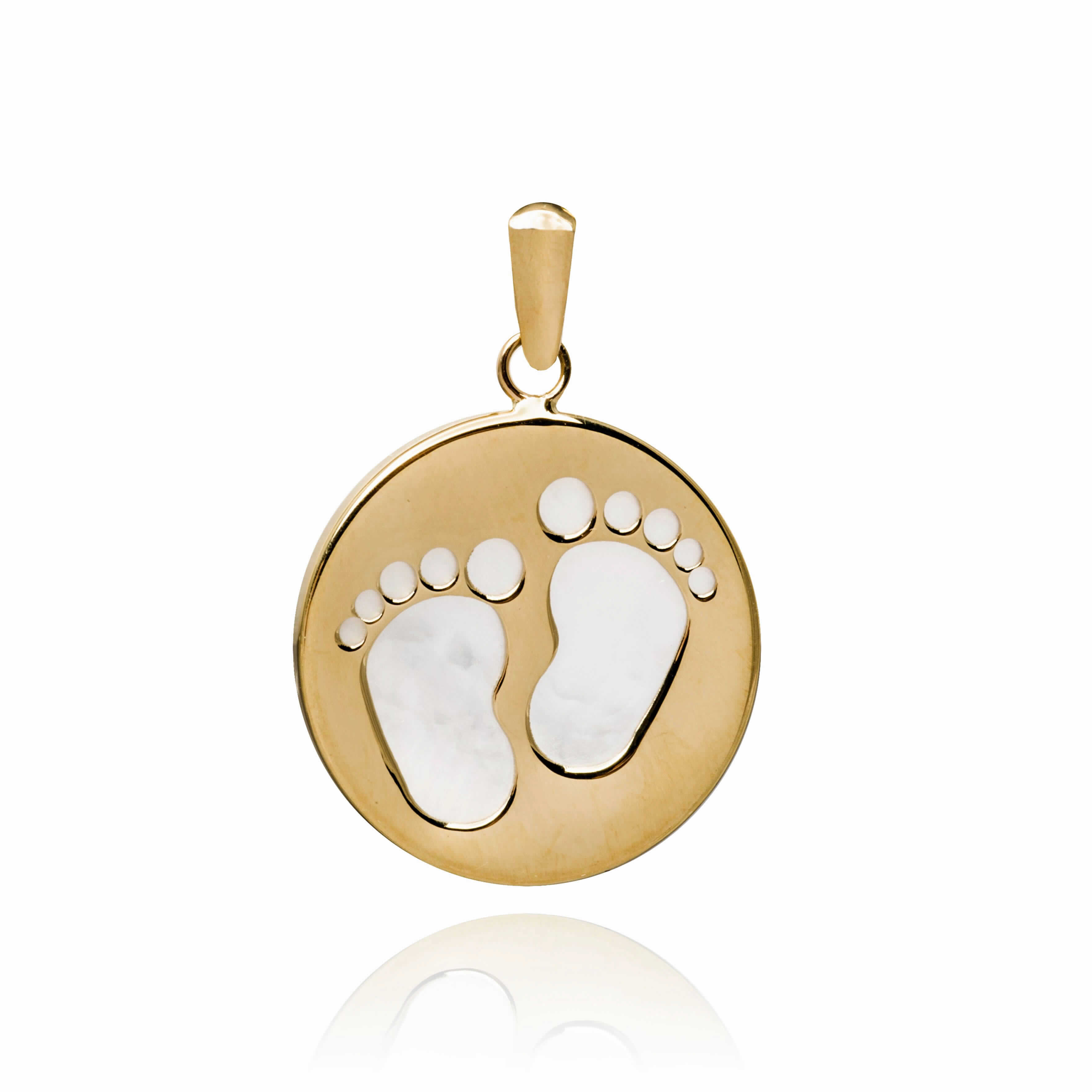 Colgante Pies Oro 18 Kilates y Nácar
