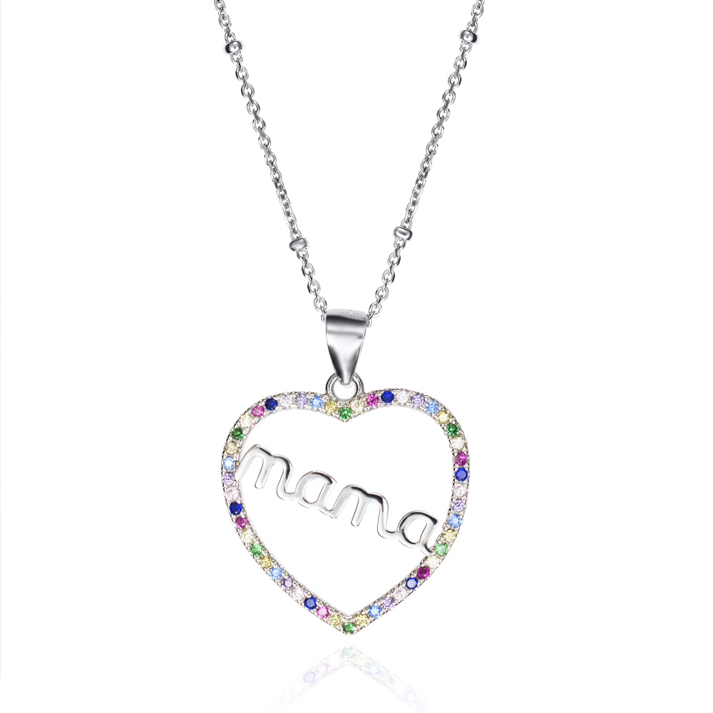 CADENA PLATA MAMA CORAZON P/C