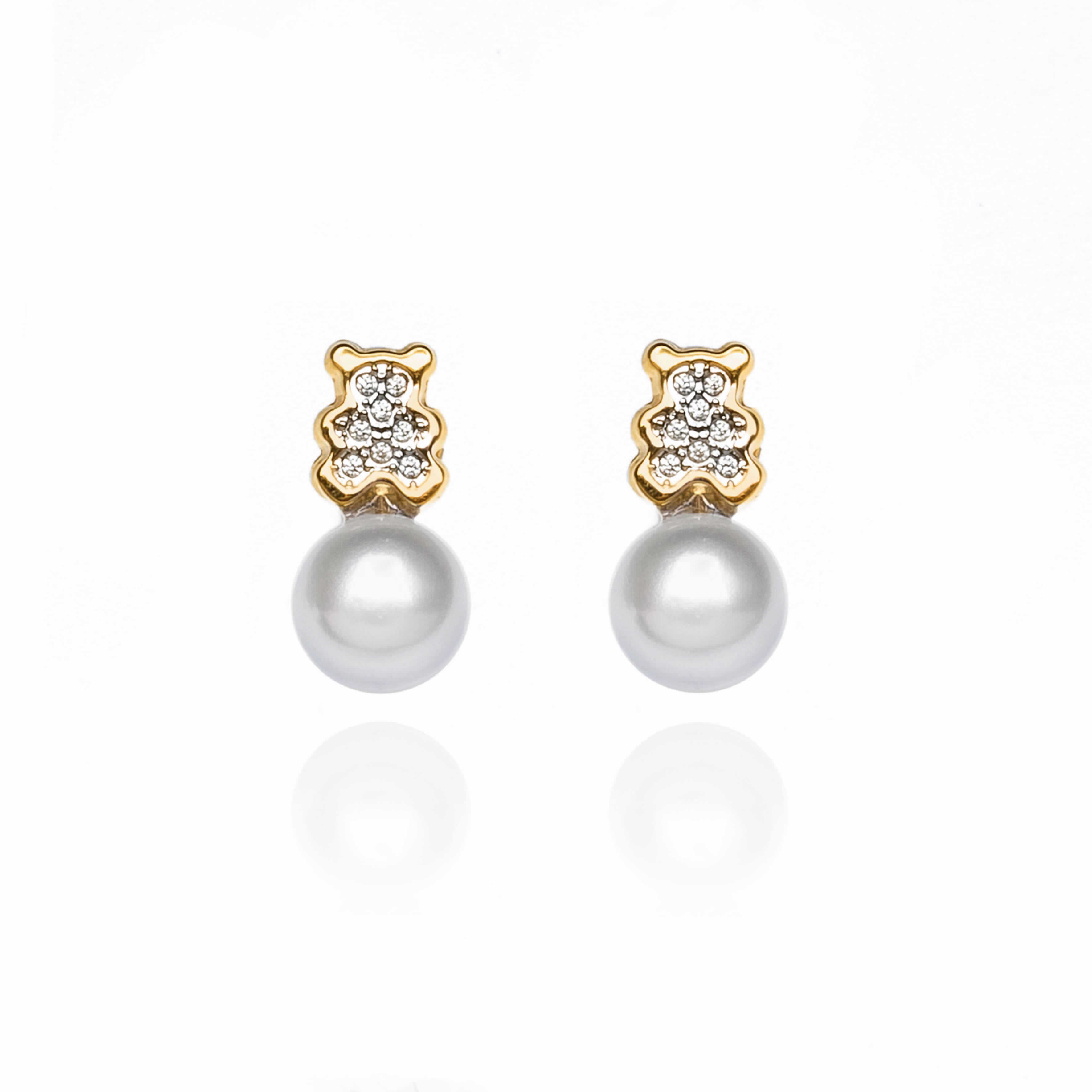 PEND. O/A 18K OSO CIRCON/PERLA