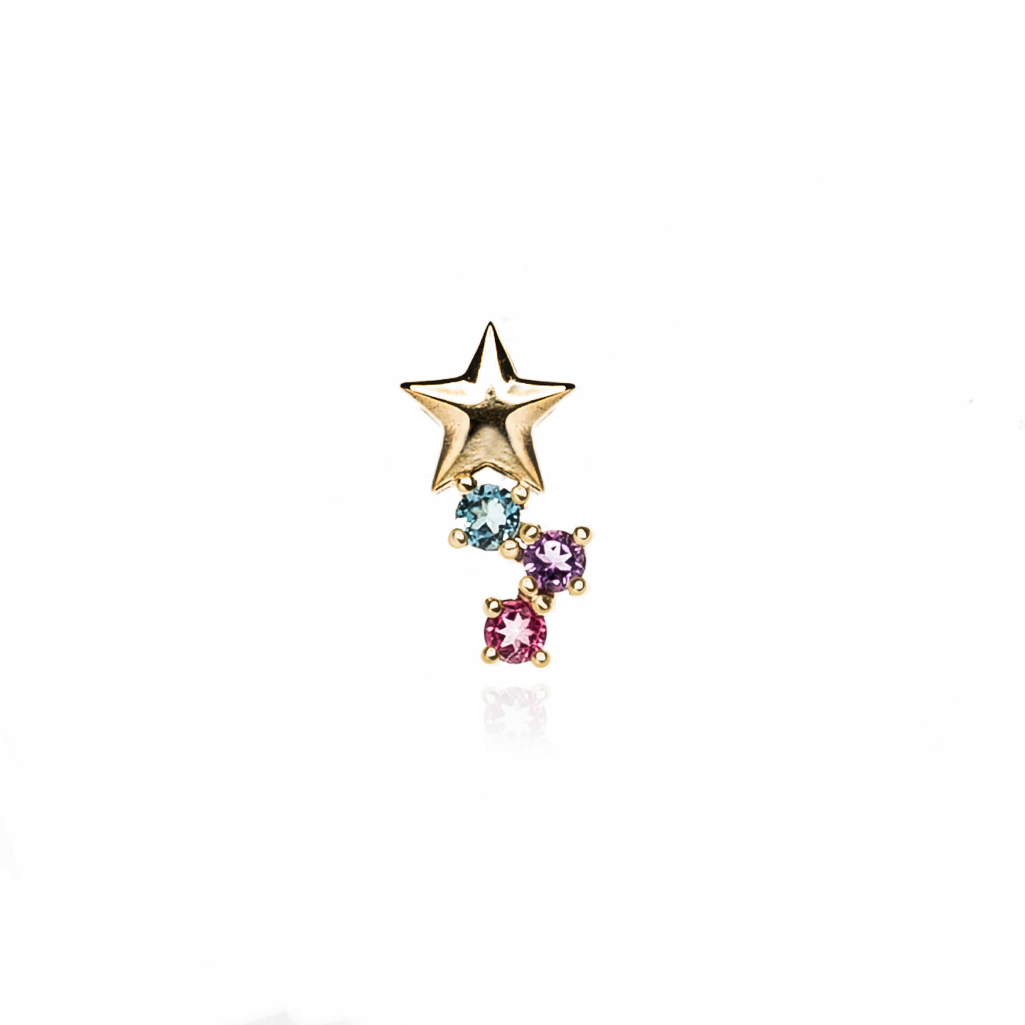 PIERCING O/A 9K ESTRELLA 3 P/C