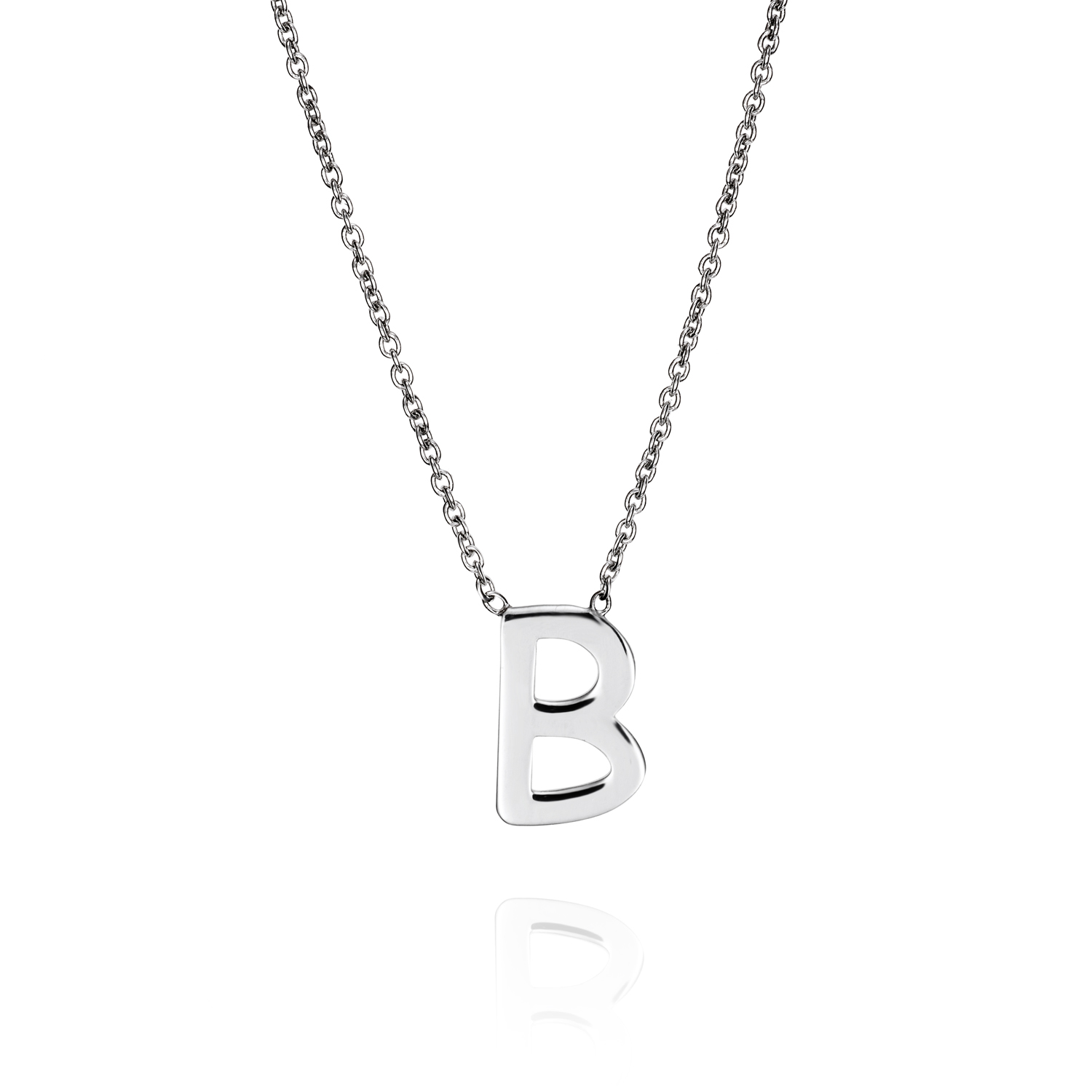 CADENA PLATA COLGANTE LETRA B