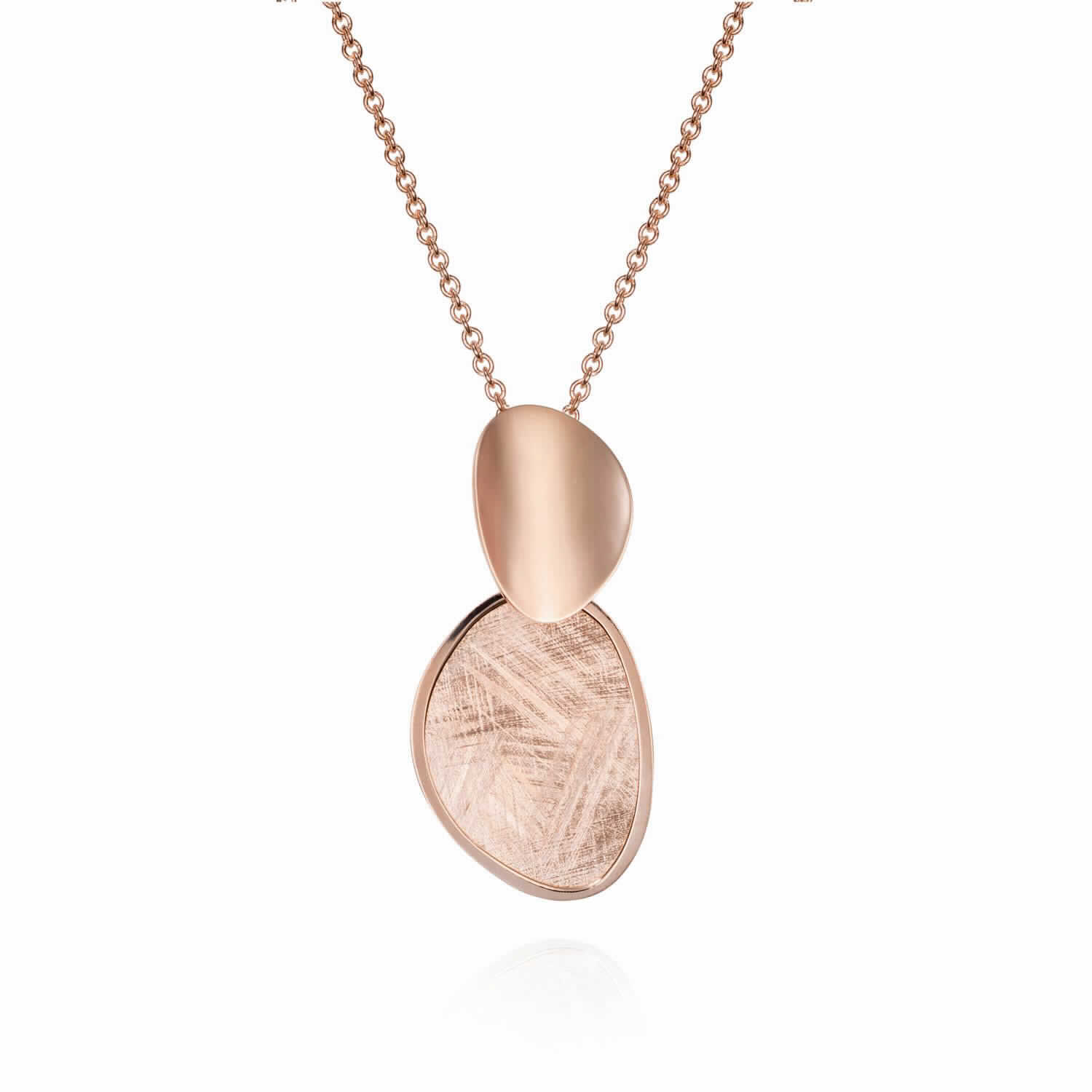 CADENA PLATA ROSA COLG. OVAL