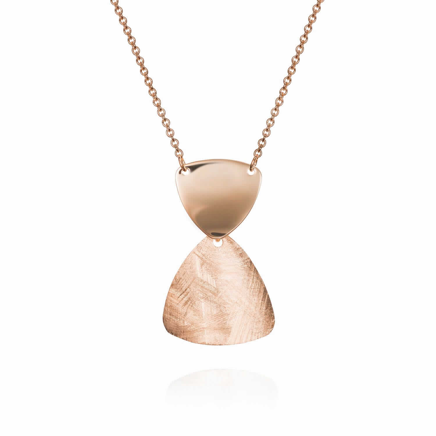 CADENA PLATA ROSA COLG.TRIANGULAR
