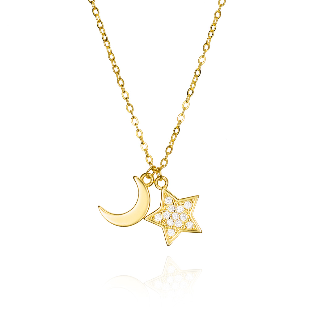 CADENA PLATA CHAP. LUNA/ESTR. CIRC.