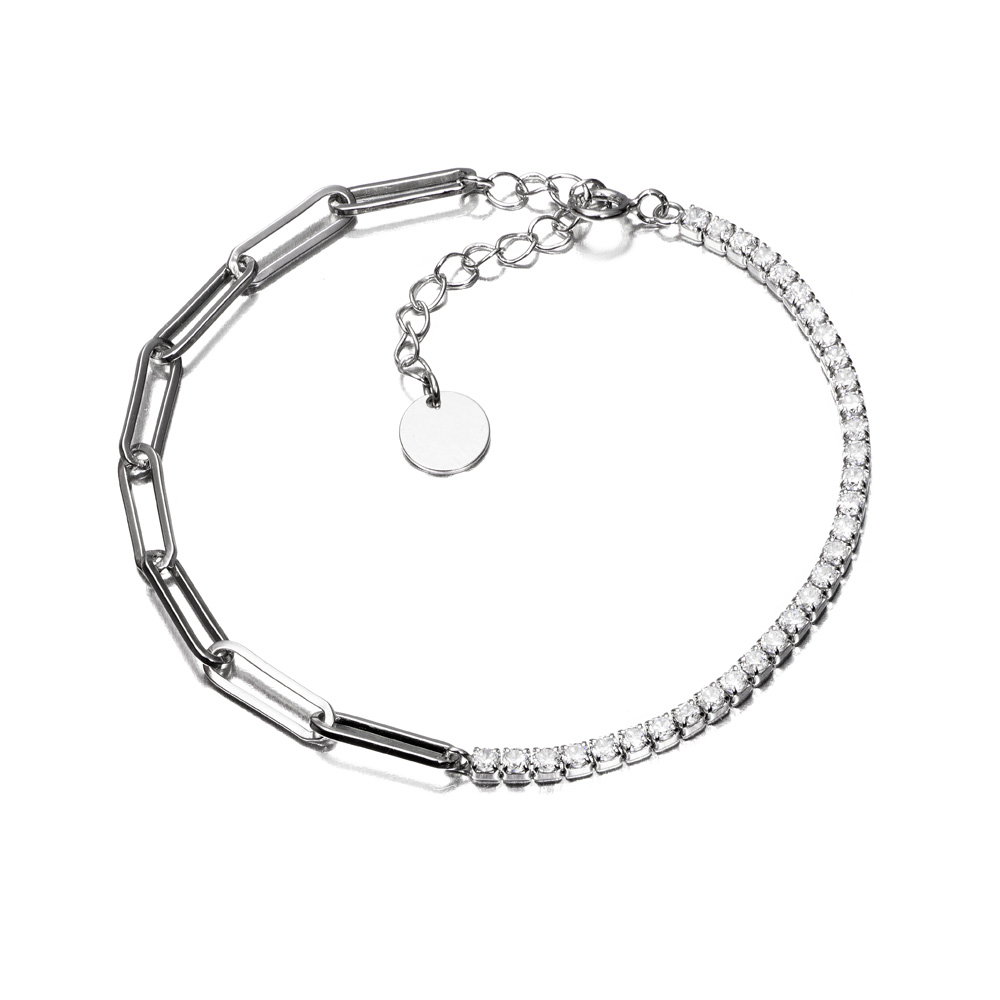 PULSERA PLATA RIVIERE ESLAB CIRCONITAS