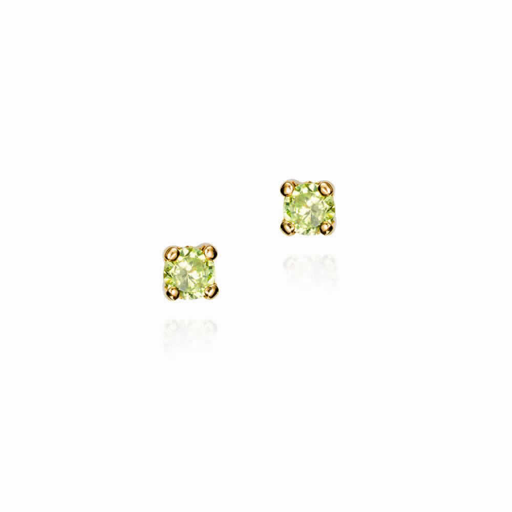 PEND.18K O/A 4 GARRAS PERIDOTO SINT 4MM