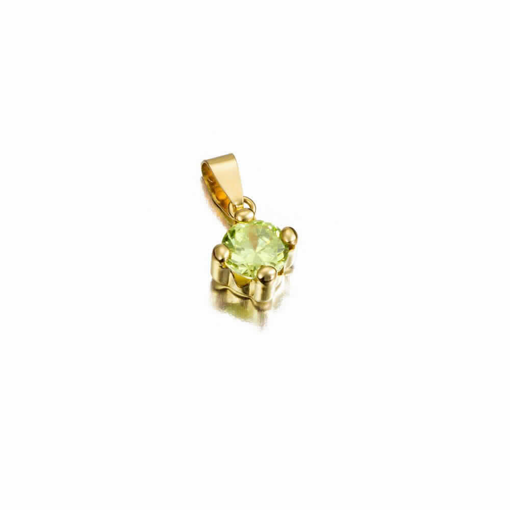 COLG.18K O/A 4 GARRAS PERIDOTO SINT4MM