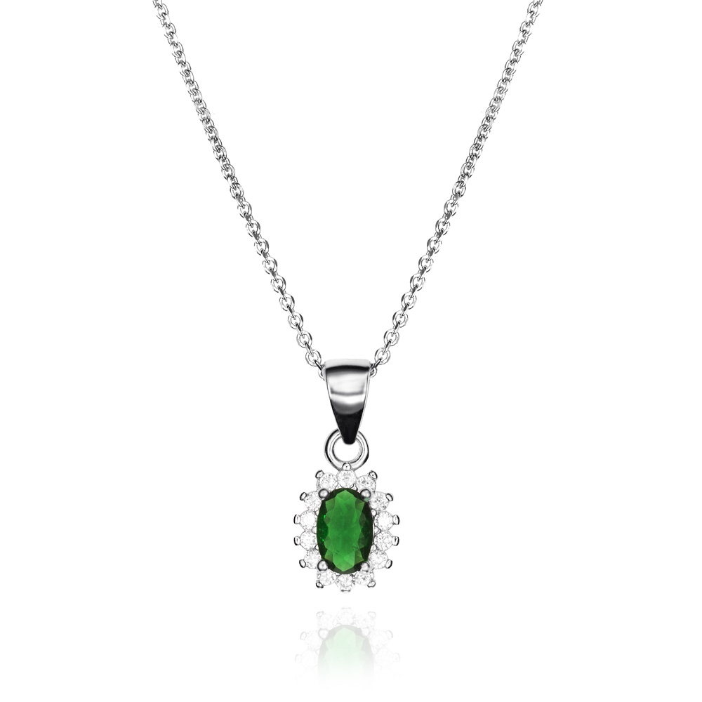 CADENA PLATA ROSETON P/VERDE