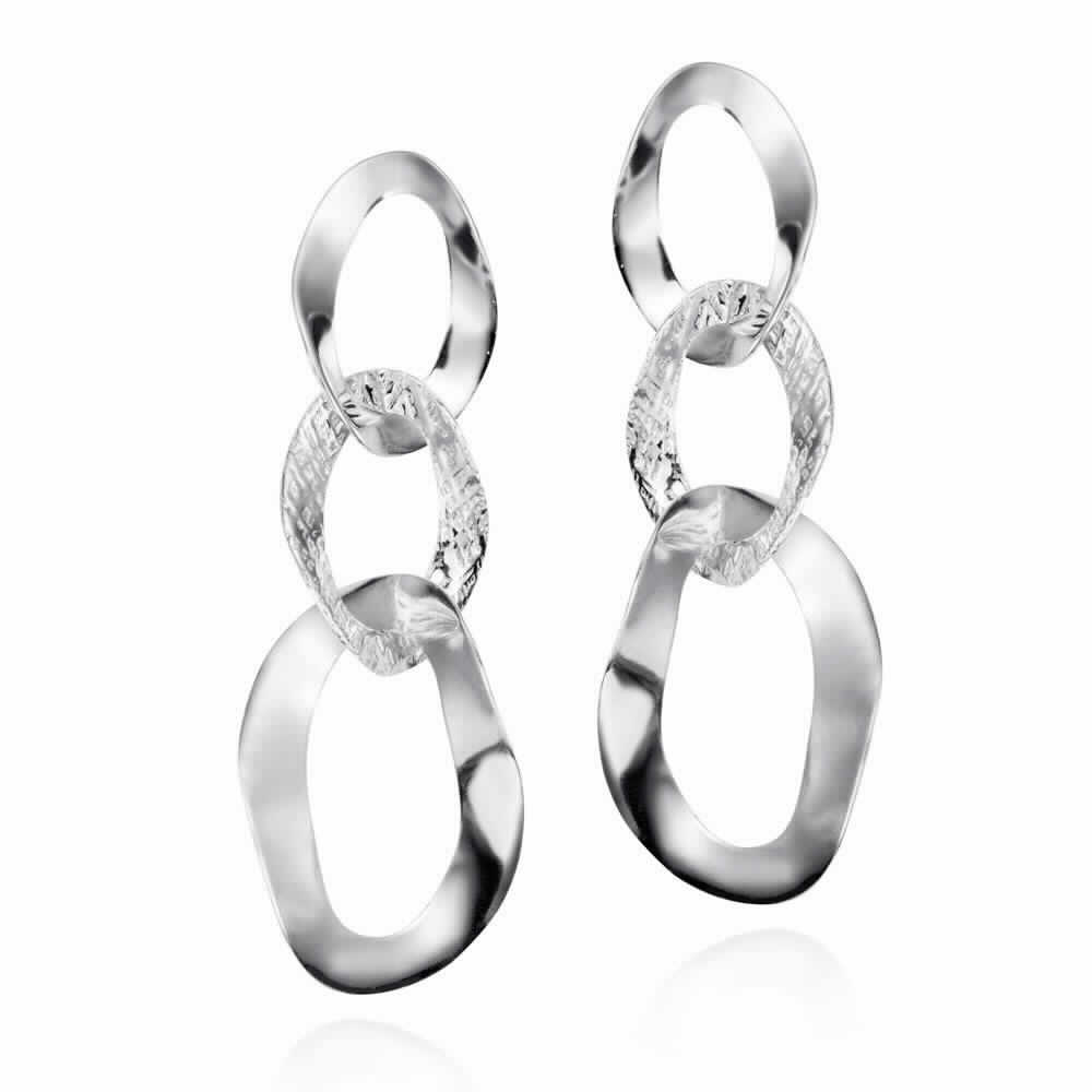 PEND. PLATA ESLABONES TRIPLE MARTELADO