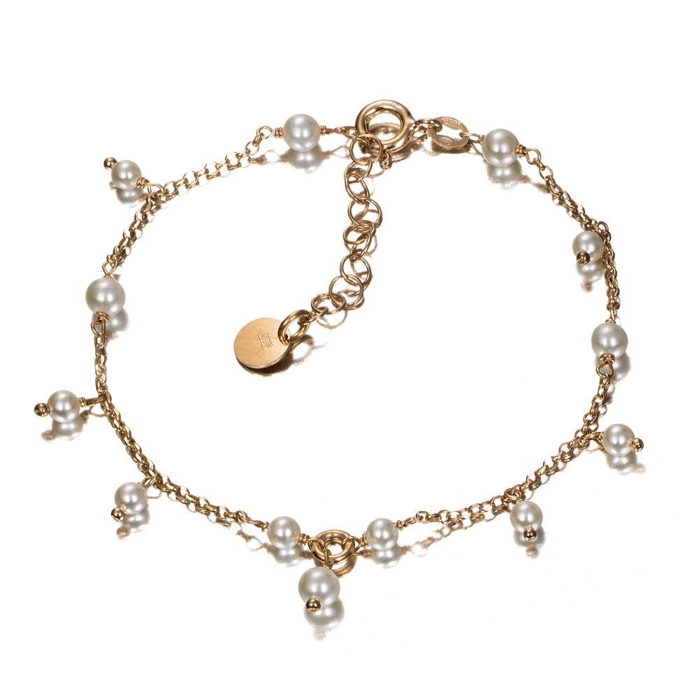 PULSERA PLATA CHAP. ROSA PERLAS