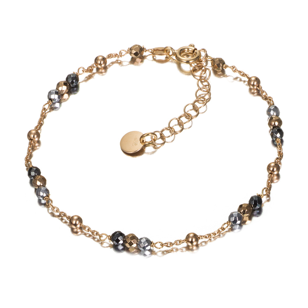 PULSERA PLATA CHAP. ROSA BOLITAS