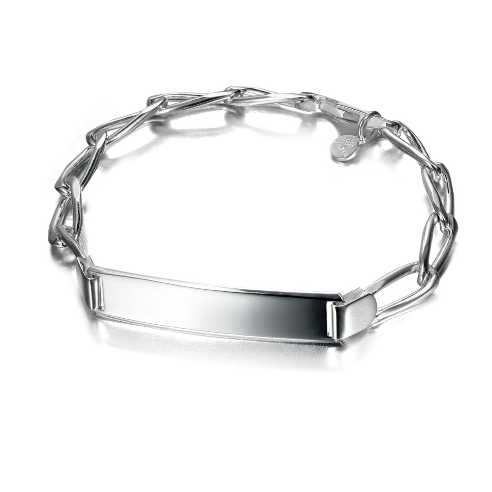 PULSERA PLATA CHAPA BILBAO 19 cm