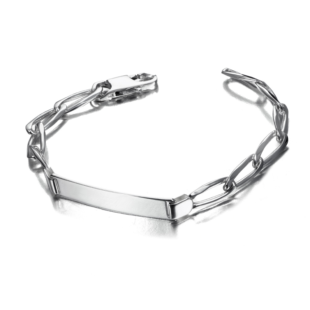 PULSERA PLATA CHAPA BILBAO 20 cm