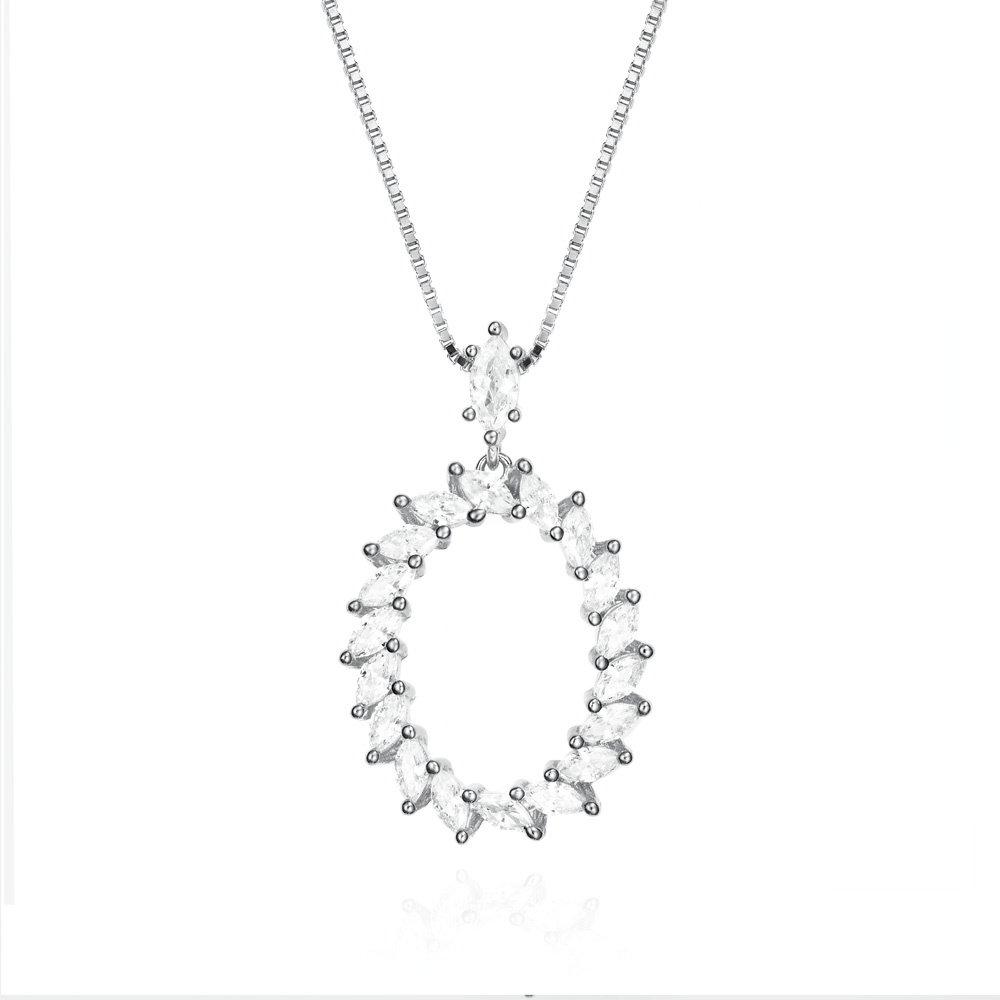 CADENA PLATA OVAL CIRCONITAS