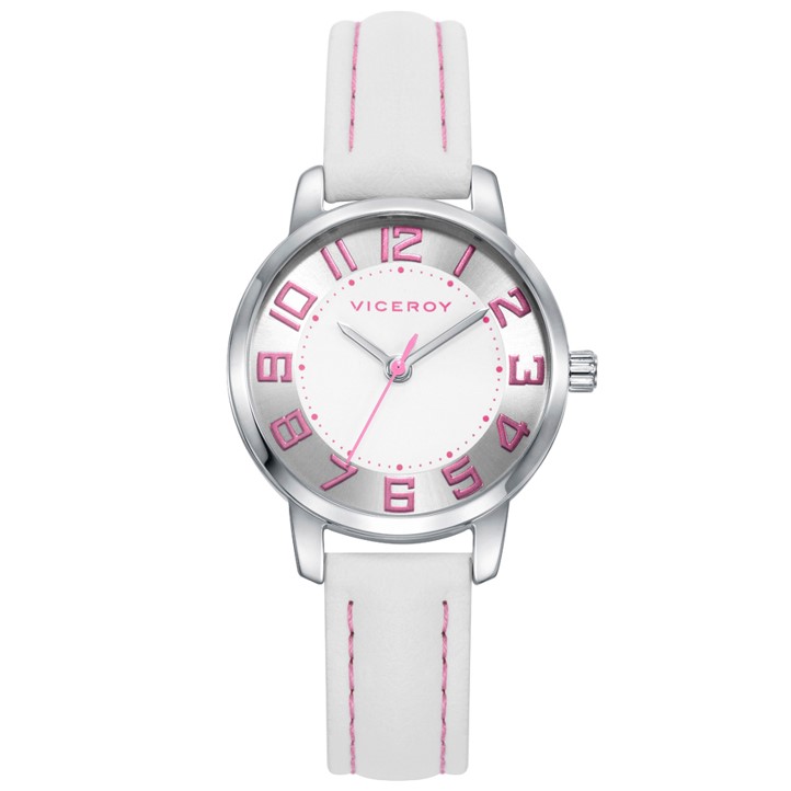 Reloj Viceroy blanco y rosa con auriculares para niña