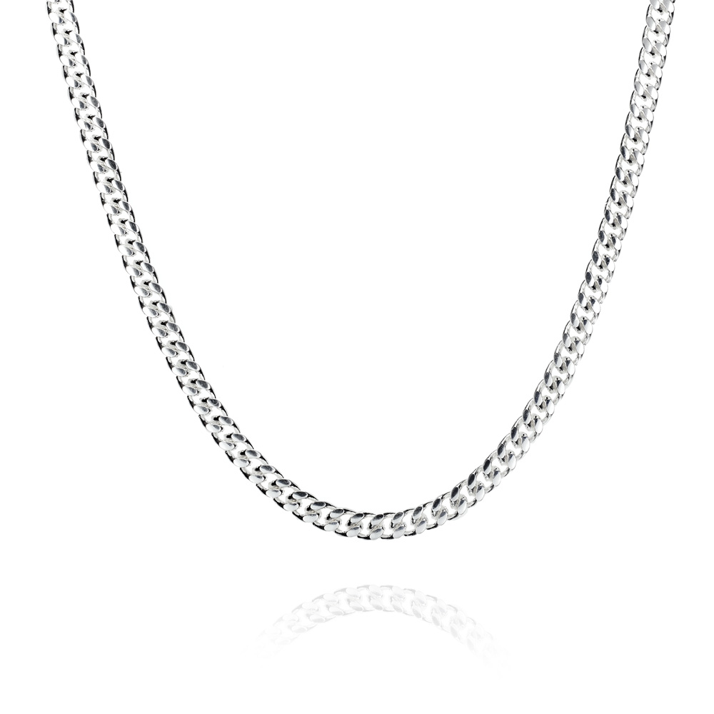 CADENA PLATA BARBADA 60 cm