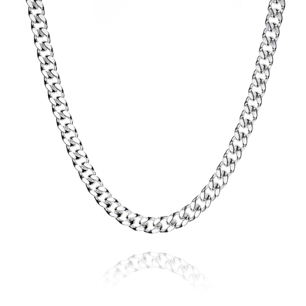 CADENA PLATA BARBADA 60 cm