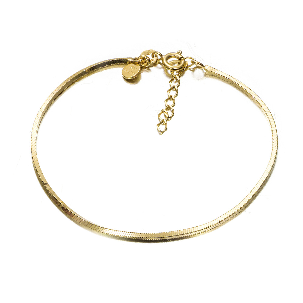 PULSERA PLATA CHAP.TOPO CUAD. 18+3 cm