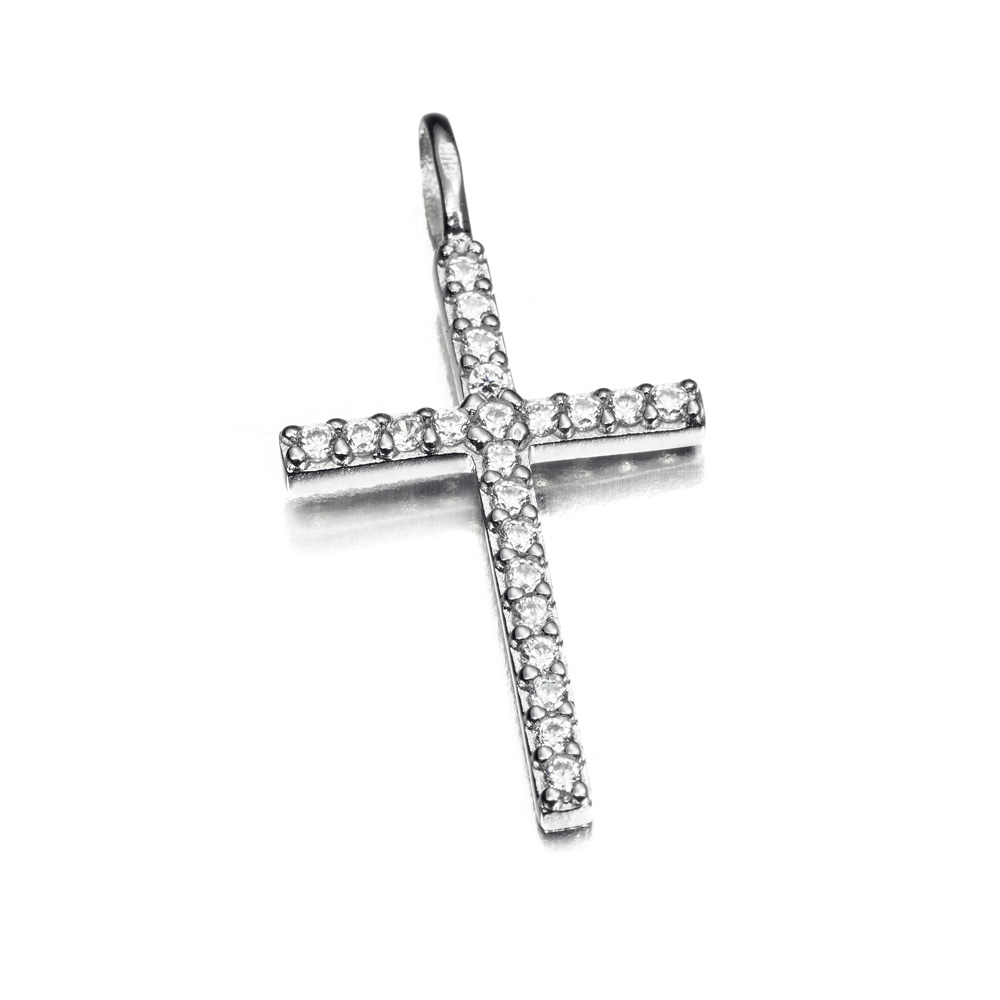 CRUZ 18K O/B CIRCONITAS 23X15 MM