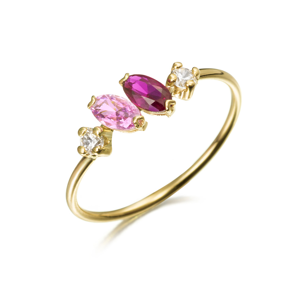 SORT.O/A 18K CIRC/CIRC COLOR ROJA/RO 15