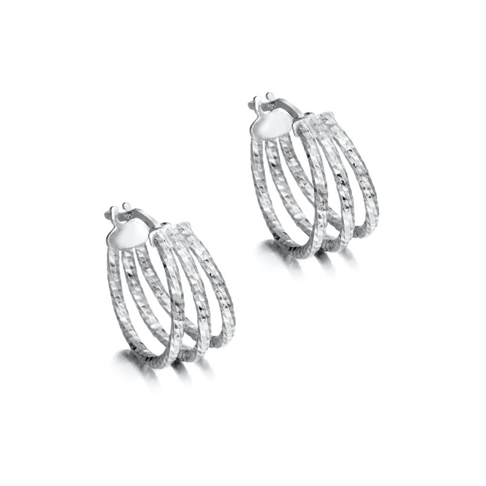 Aros de plata acabado lapidado