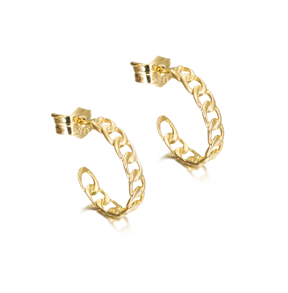 Aros de oro 9K eslabones