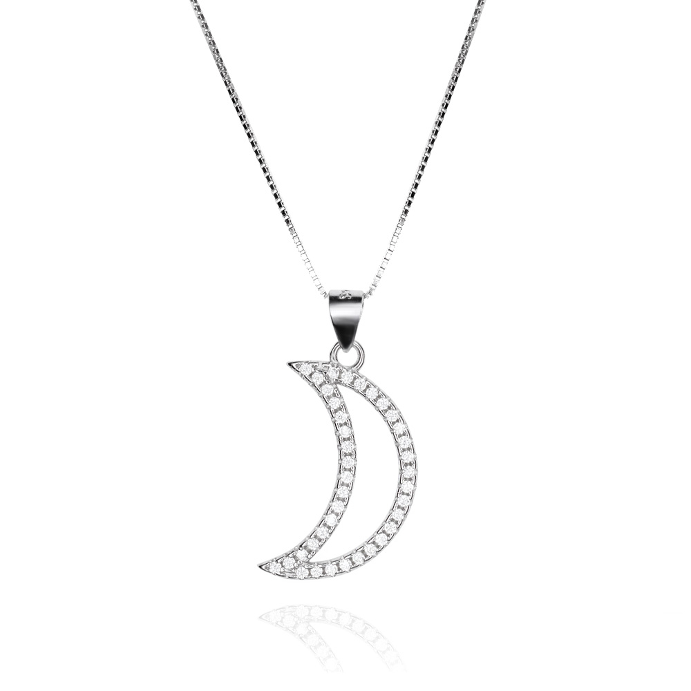 CADENA PLATA LUNA CIRC. REVERS.
