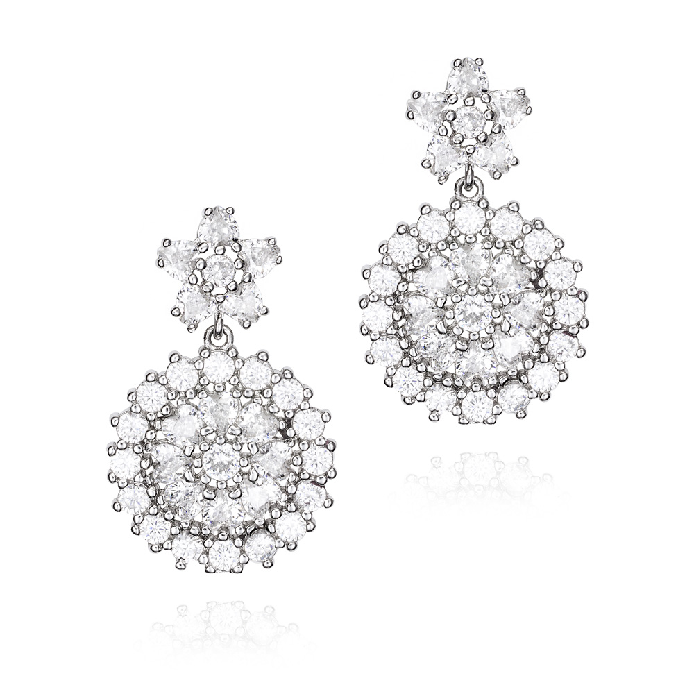 PEND. PLATA FLOR DOBLE CIRC. REDONDO