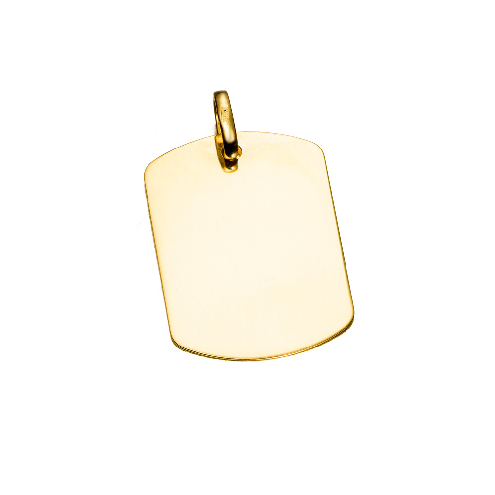COLG. 18K O/A CHAPA LISA RECT. 24X16MM