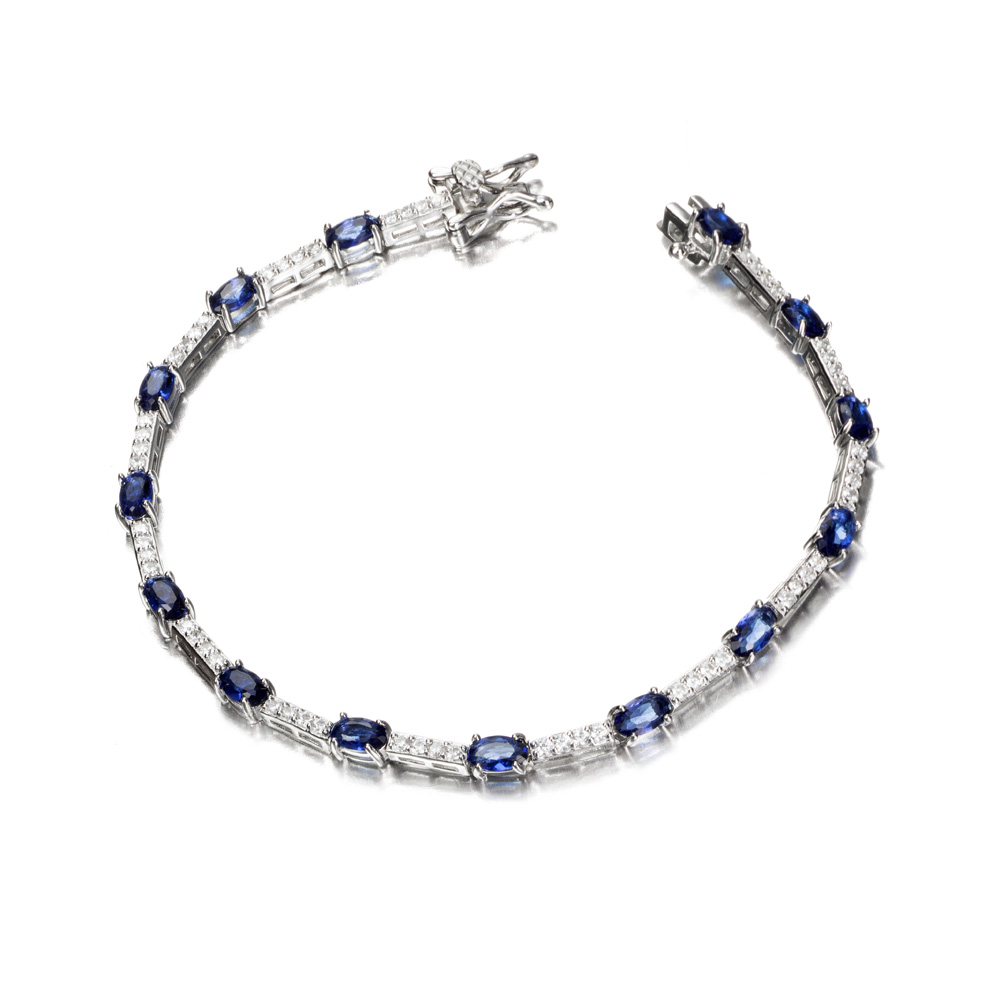 PULSERA PLATA CIRC. PC/AZUL