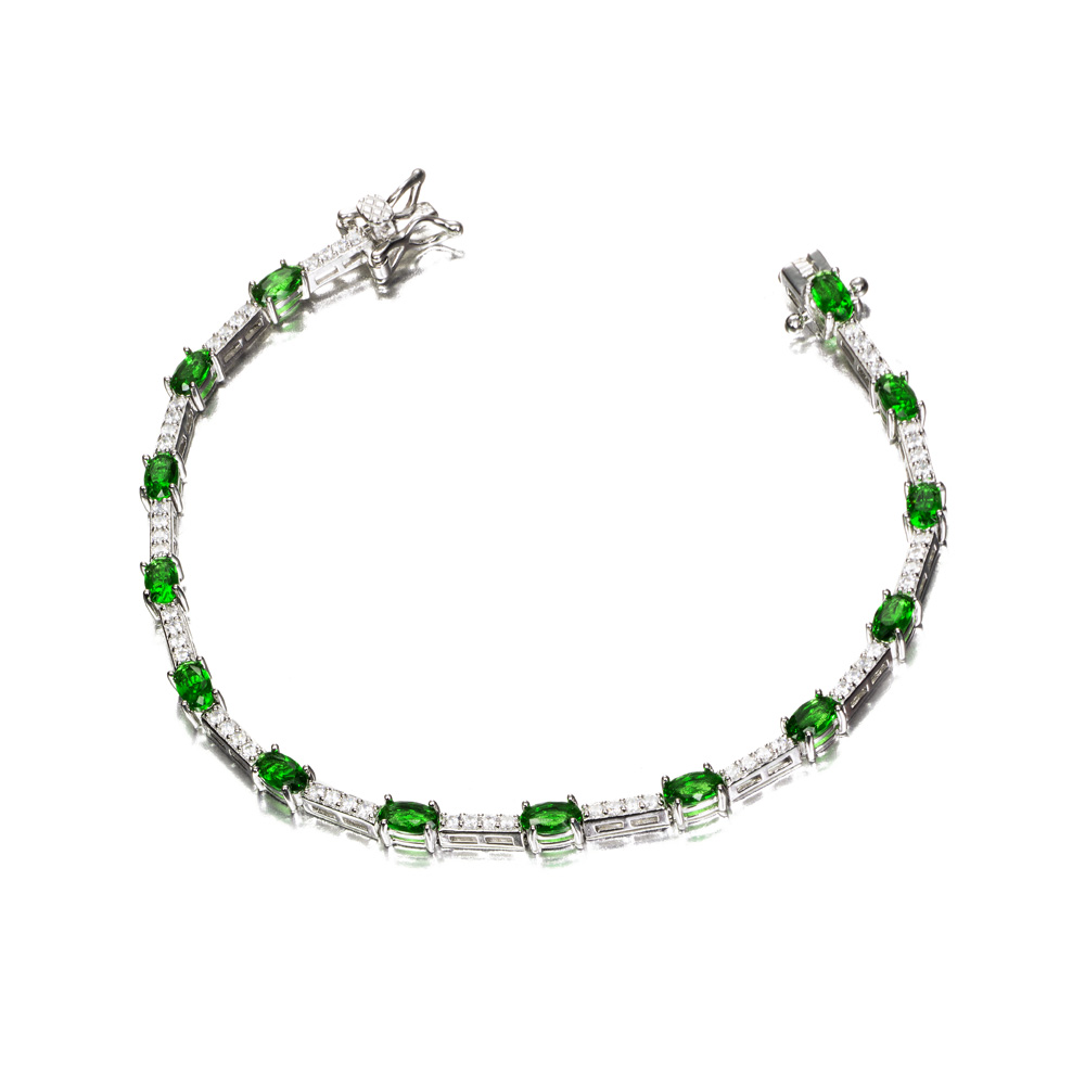 PULSERA PLATA CIRC. PC/VERDE