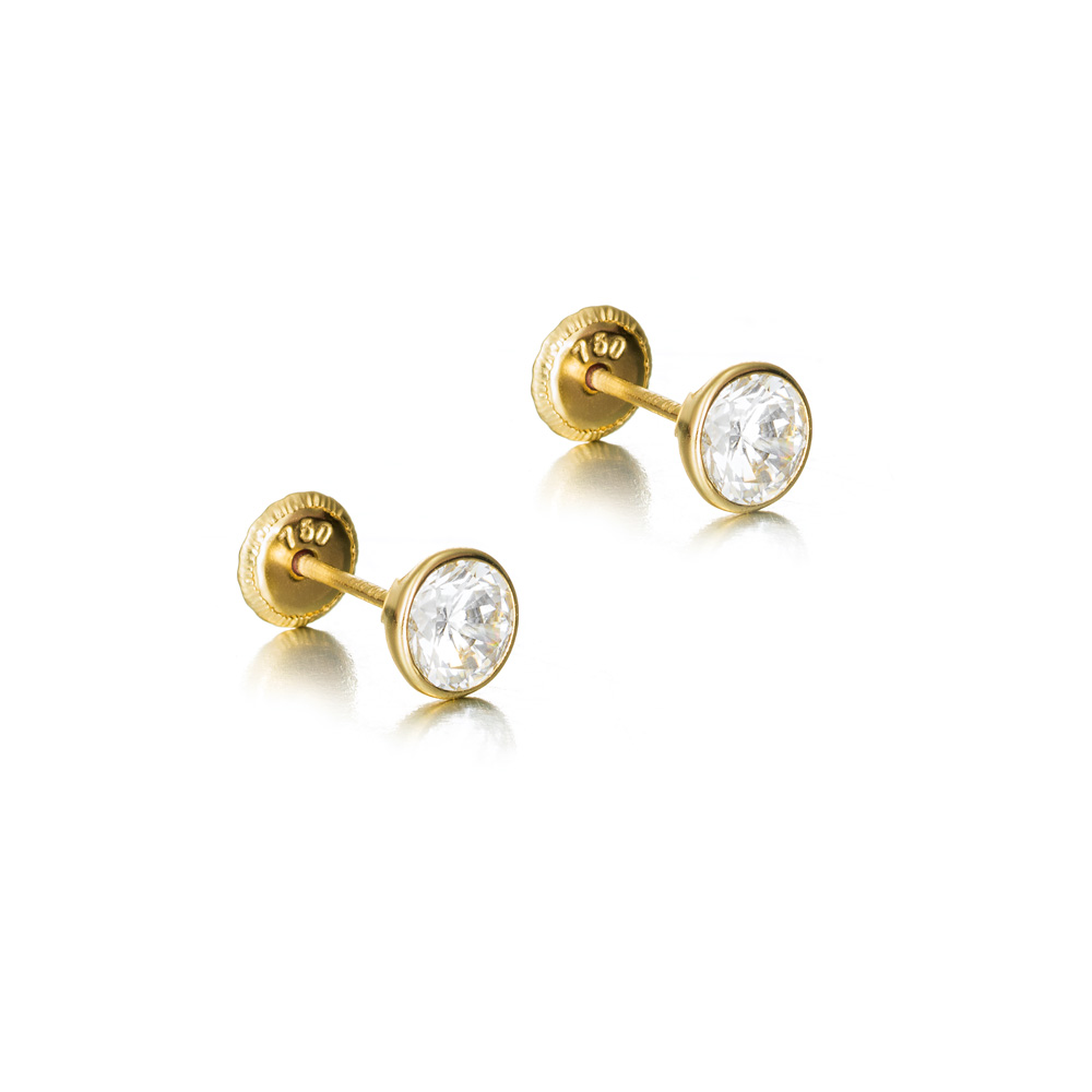 PEND.O/A 18K CHATON 5MM CIRCONITA