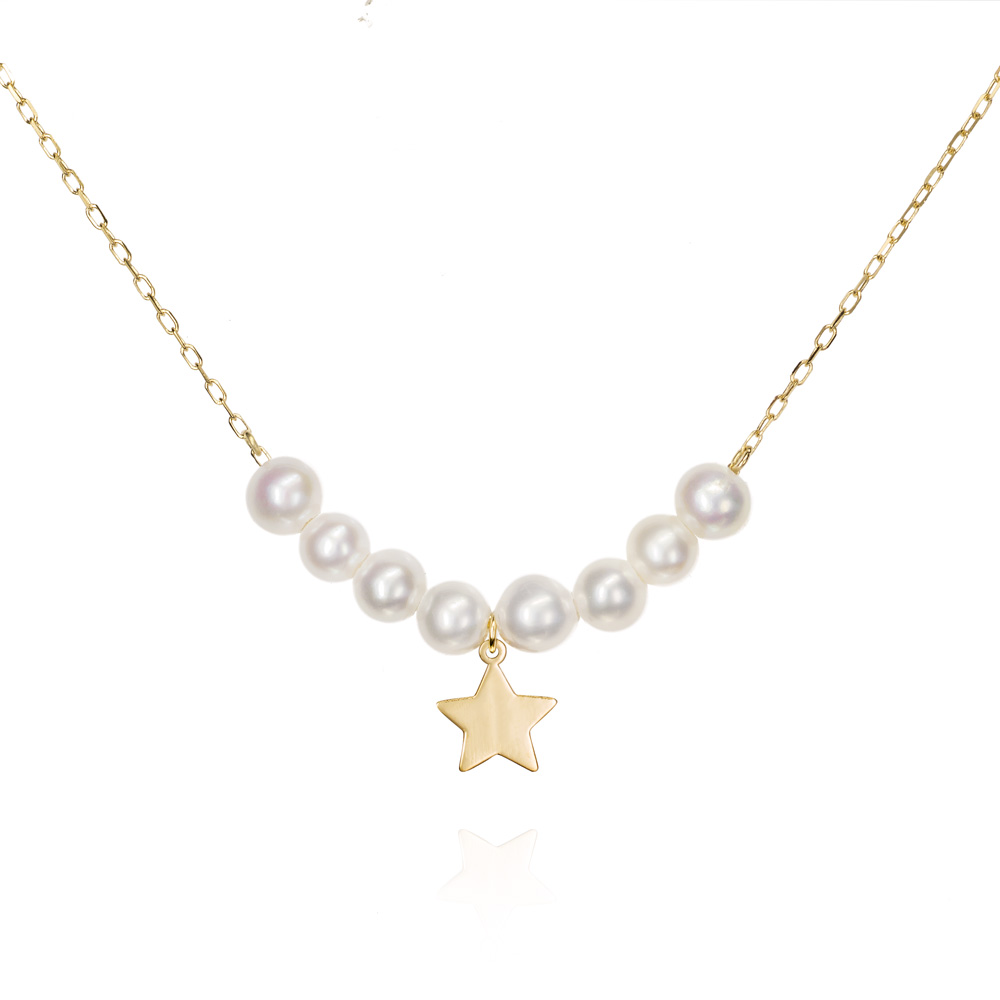GARG.18K O/A CADENA PERLAS Y ESTRELLA