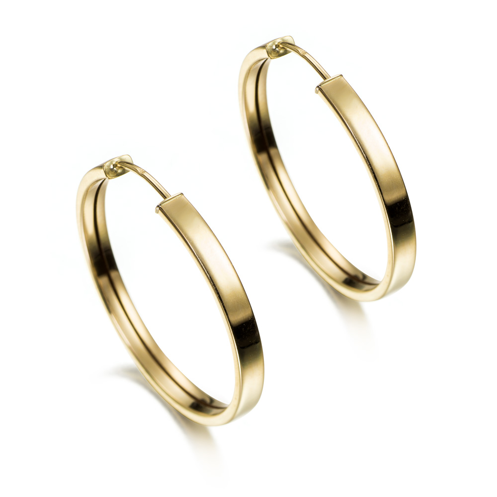 PEND.CRIOLLA 9K CUAD.PLANA 3MM/25MMD