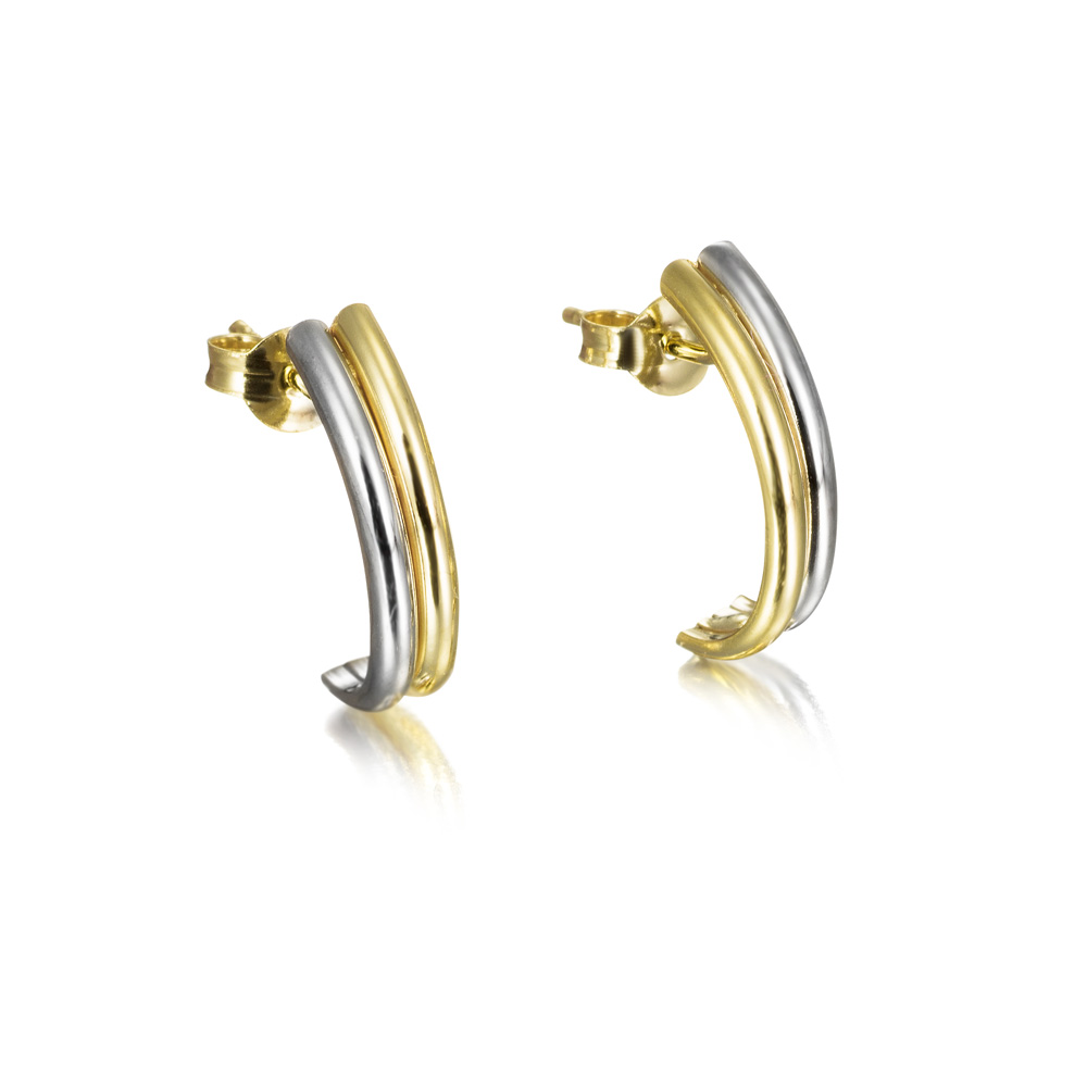 PEND.18K BICOLOR DOBLE 1/2 CRIOLLA