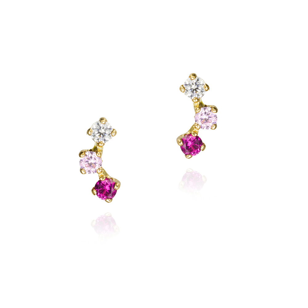 PEND.18K O/A 3 CIRCONITAS COLOR