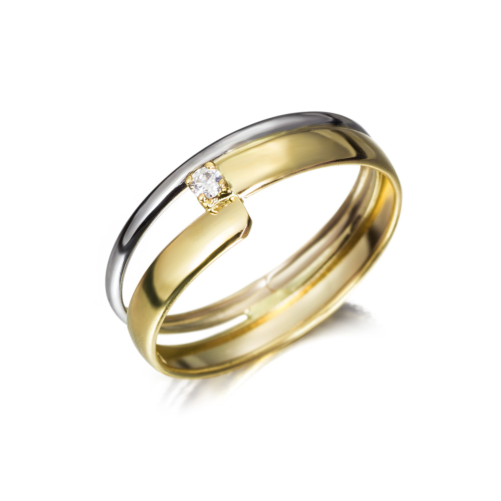 SORT.O/A 18K BIC. DOS AROS CIRCON. 15