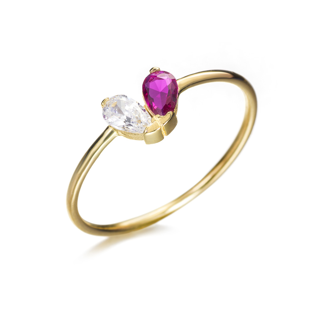 SORT.O/A 18K CORAZ. CIRC/CIRC ROJA 15