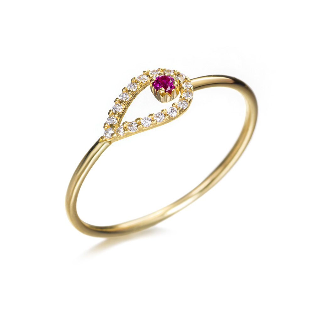 SORT. 18K O/A OVAL CIRC/CIRC ROJA 15