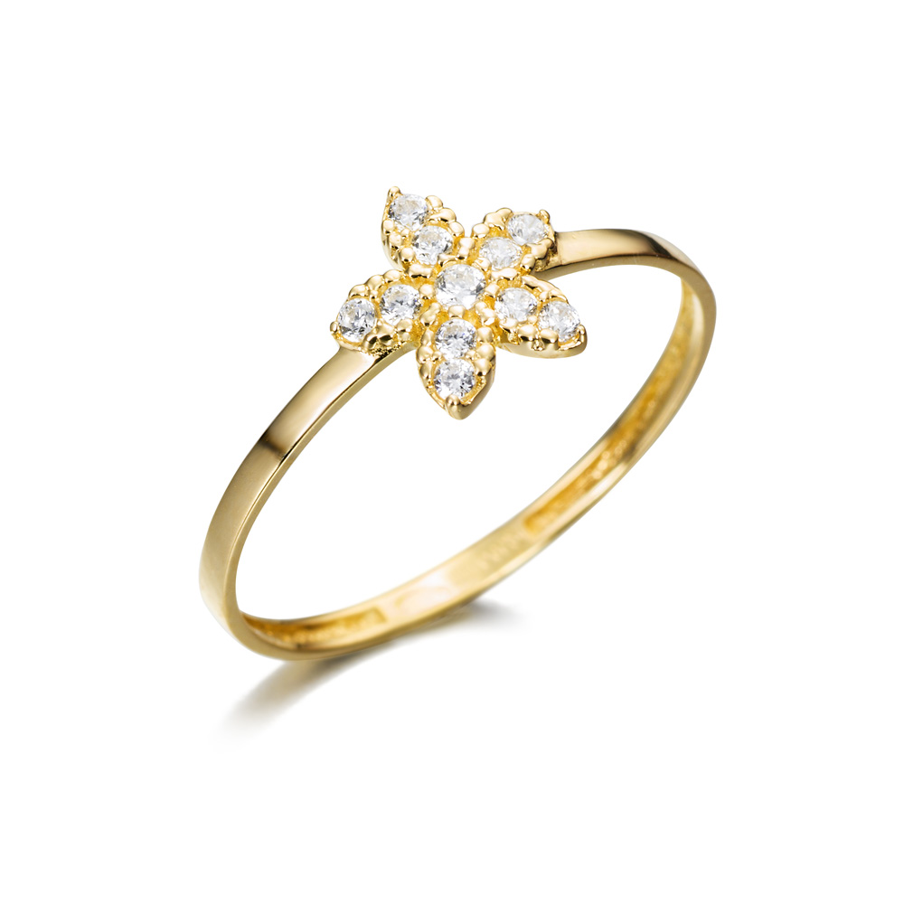 SORT.18K O/A FLOR 5 PETALOS CIRC 14