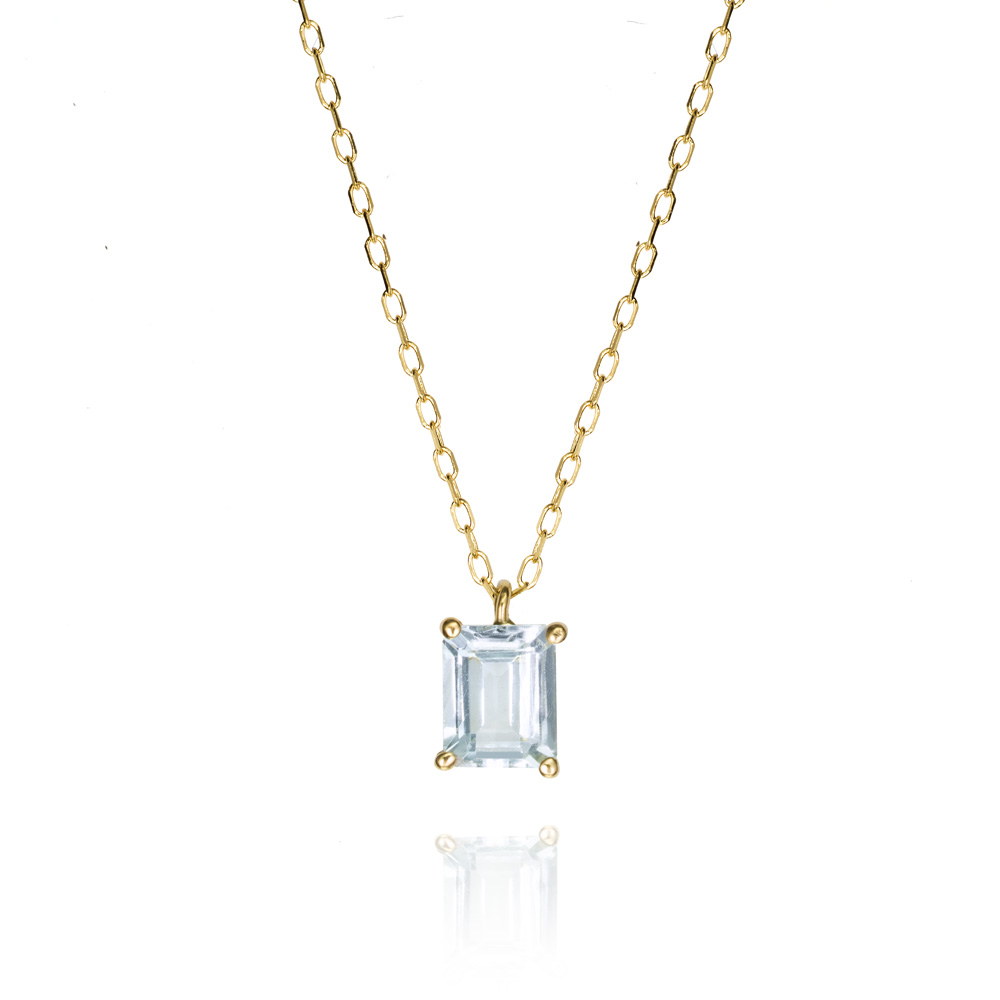 COLG. CAD O/A 18K AGUAMARINA 5X4