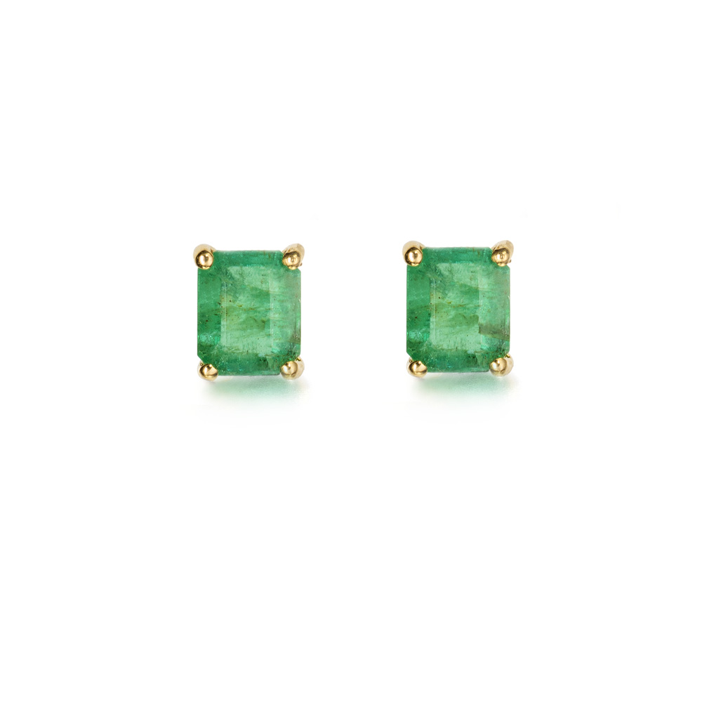 PEND. O/A 18K ESMERALDA FINA 5X4