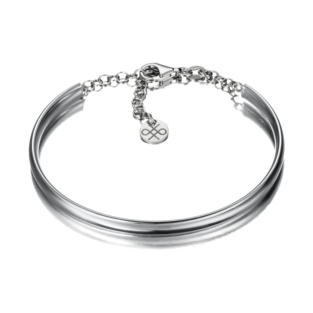 PULSERA PLATA TUBO 5 MM RIGIDA CADENA