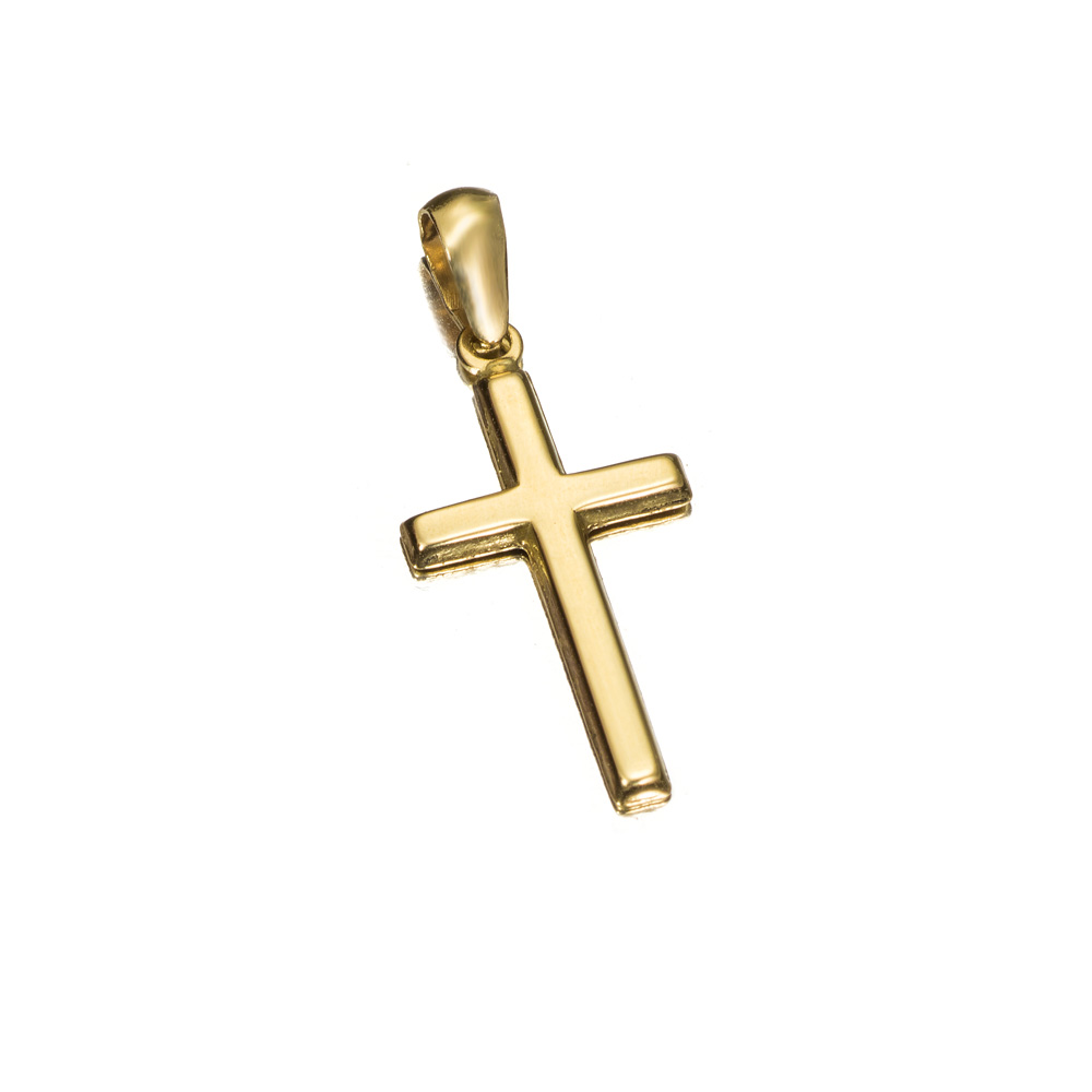 CRUZ O/A 18K LISA PLANA 16 X 10 MM