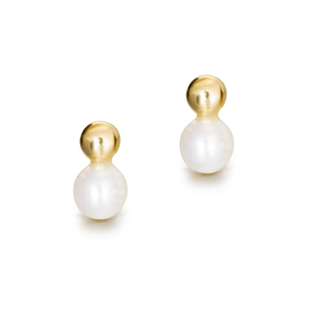 PEND.18K O/A TUYYO BOLA 4MM/PERLA 5MM