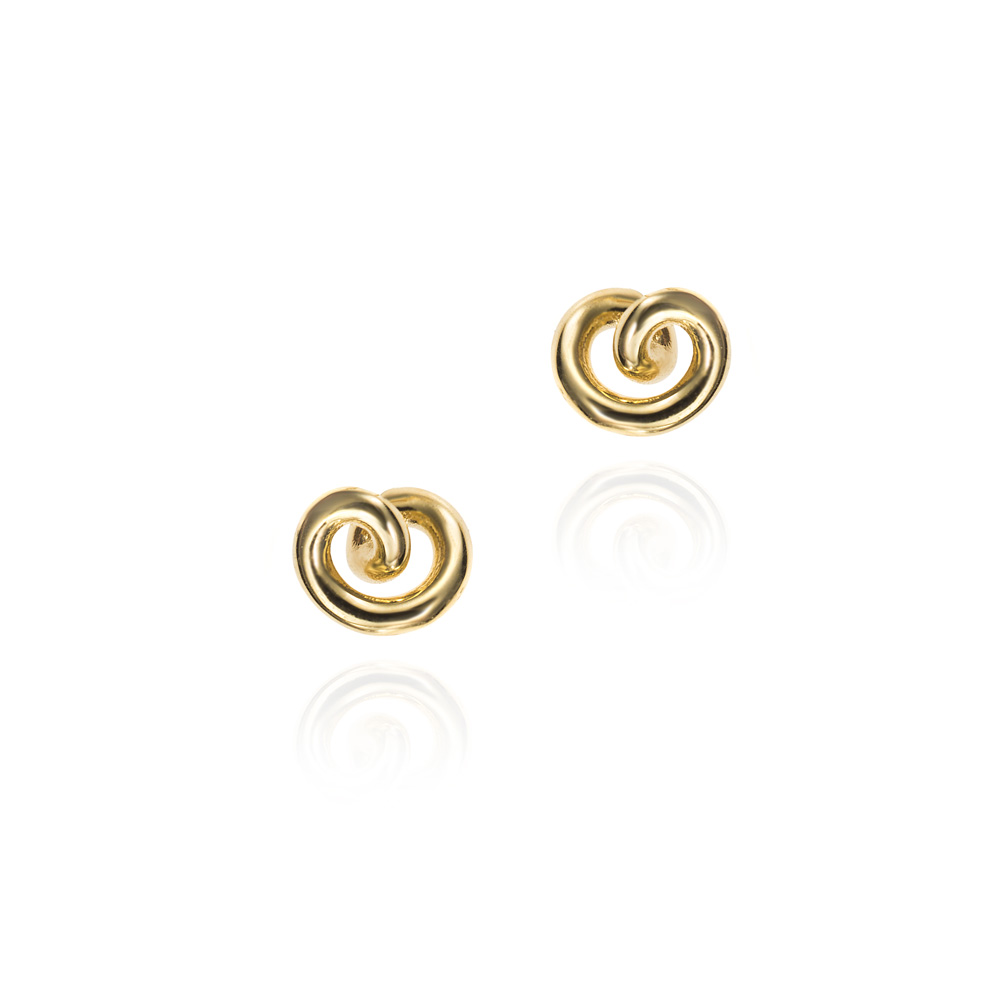 Pendientes de oro 9K nudo corazón liso